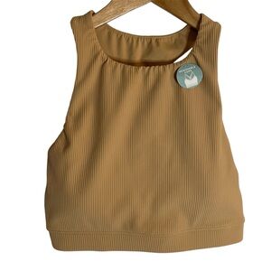 NEW Tone It Up Tan Ribbed Sports Bra With Removable Pads Size Medium
